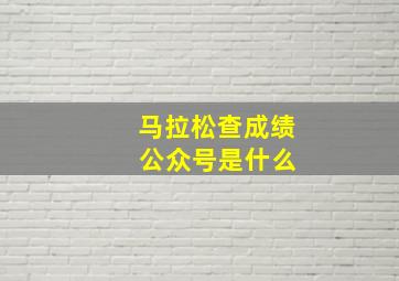 马拉松查成绩 公众号是什么